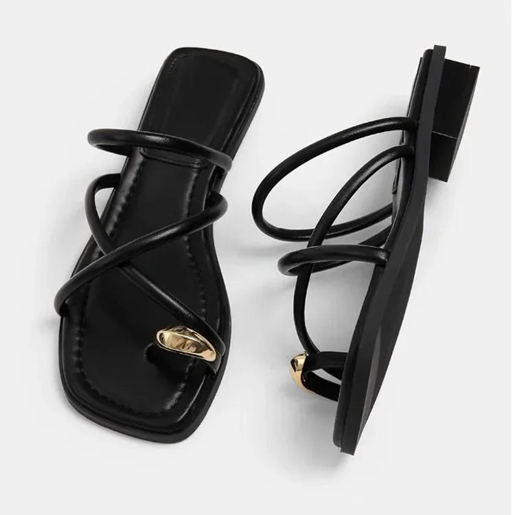 ALTAY Cross-Strap Toe-Loop Sandals